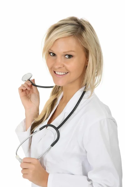 Enfermeira loira bonita — Fotografia de Stock