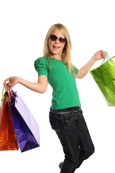 Young Blond Shopping Girl — Stock Photo, Image