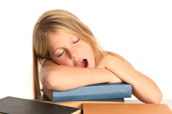 Unavený školačku — Stock fotografie