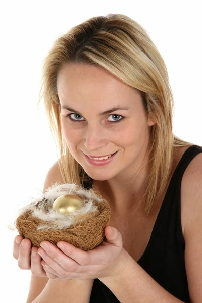 Golden Nest Egg Concept — Stock Photo, Image