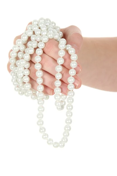 Hand and Pearls Royalty Free Stock Photos