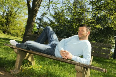 Park relaxed man clipart