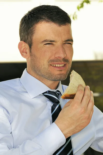 Sandwich businessman — Stock Photo, Image