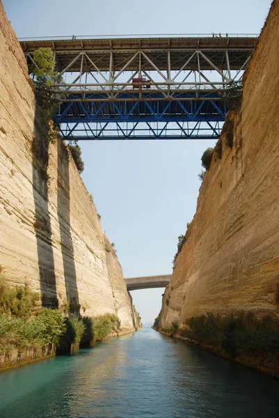 Shipping through Corinth Canal — Stock Photo, Image