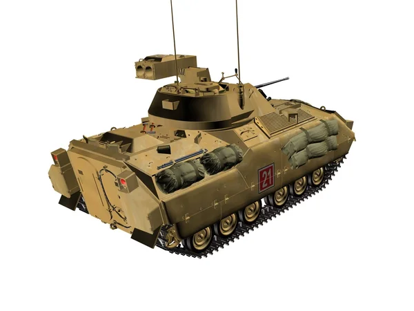 Een leger tank over geïsoleerde achtergrond. — Stockfoto