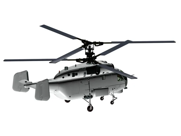 A Helicopter over a white background. — Stock Photo, Image