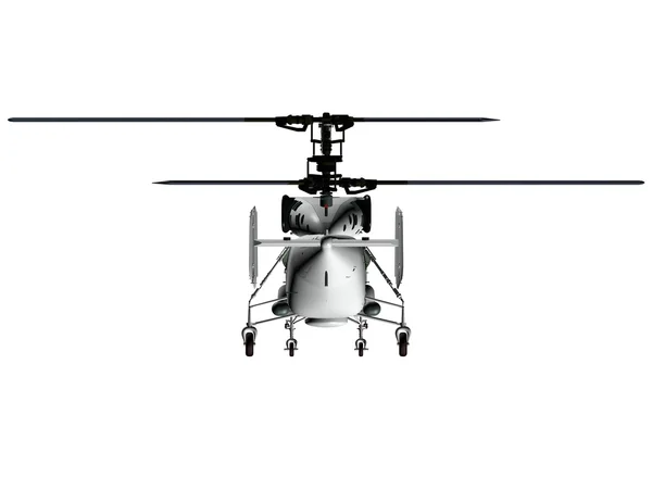 Un helicóptero sobre un fondo blanco . — Foto de Stock