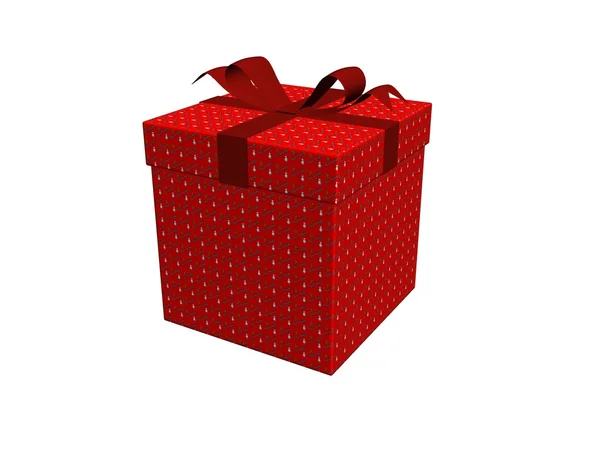 Een doos van de gift van Kerstmis op witte achtergrond. — Stockfoto