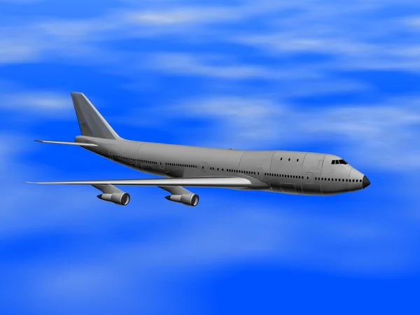 Ein Flugzeug über isoliertem Hintergrund. — Stockfoto