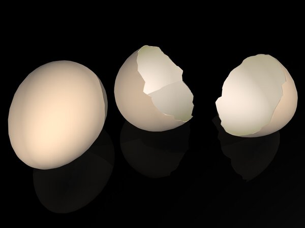 Twe eggs over a isolated background.