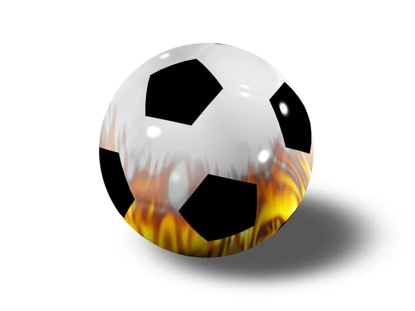 Fotbal je v plamenech. — Stock fotografie