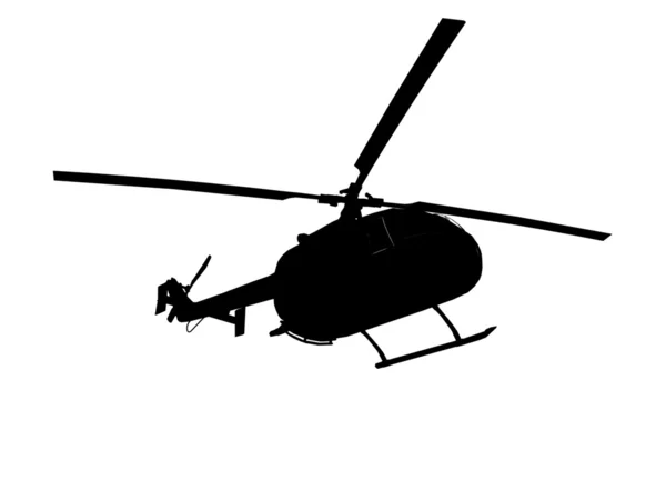 Un helicóptero sobre un fondo blanco . — Foto de Stock
