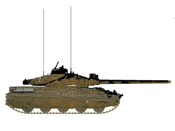 Армійський танк ізольований білий фон . — стокове фото