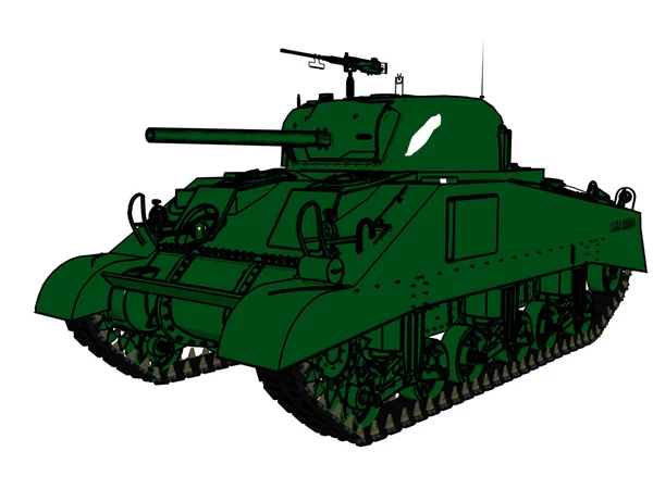 Ordu tank izole beyaz arka plan. — Stok fotoğraf