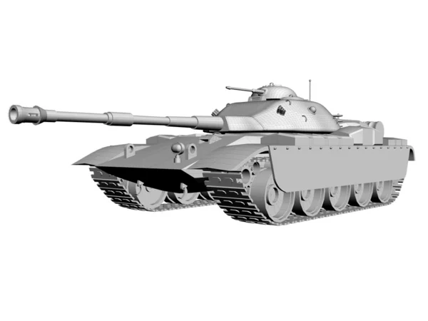 Ein Panzer der Armee isoliert weißen Hintergrund. — Stockfoto