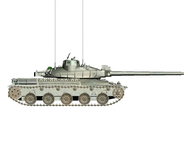 Ein Panzer der Armee isoliert weißen Hintergrund. — Stockfoto