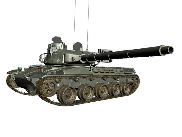 Een leger tank geïsoleerd witte achtergrond. — Stockfoto