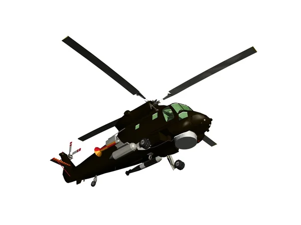 Un elicottero su sfondo bianco . — Foto Stock