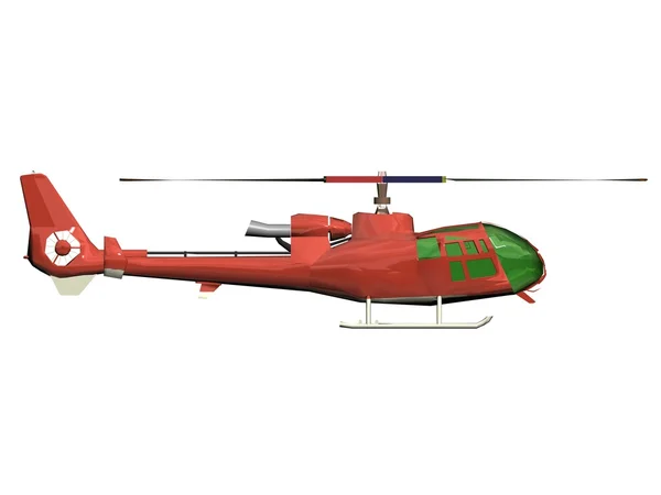 En helikopter över en vit bakgrund. — Stockfoto