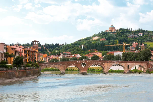 Verona staré město zobrazení — Stock fotografie
