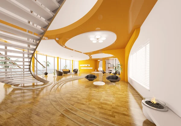 Interior design di appartamento moderno rendering 3d — Foto Stock