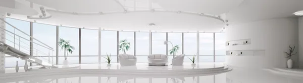 Interieur van moderne appartement panorama 3d render — Stockfoto