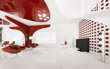 modern iç oturma odası 3d render