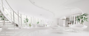 İç modern daire panorama 3d render