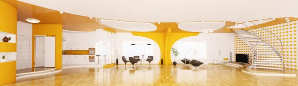 Interior de apartamento moderno panorama 3d render —  Fotos de Stock