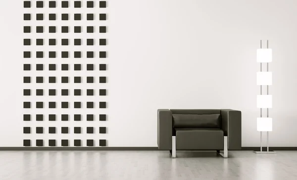 Interior moderno da sala de renderização 3d — Fotografia de Stock