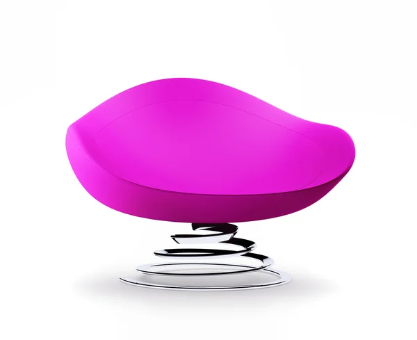 Современное розовое кресло с трехмерным рендером — стоковое фото