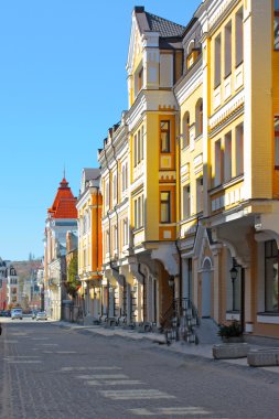 Small colored buildings in Kiev