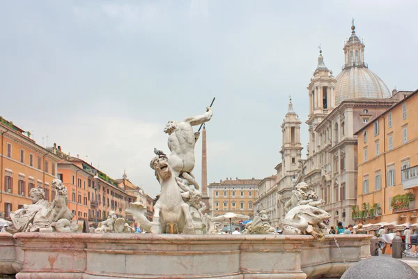Fonte na Piazza Navona — Fotografia de Stock