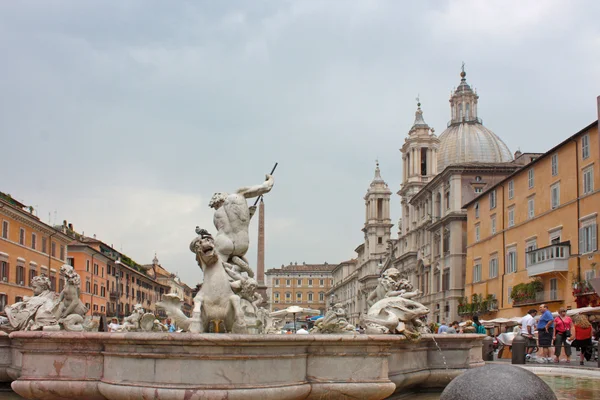Fuente en Piazza Navona — Foto de Stock