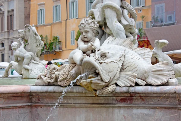Fuente en Piazza Navona — Foto de Stock