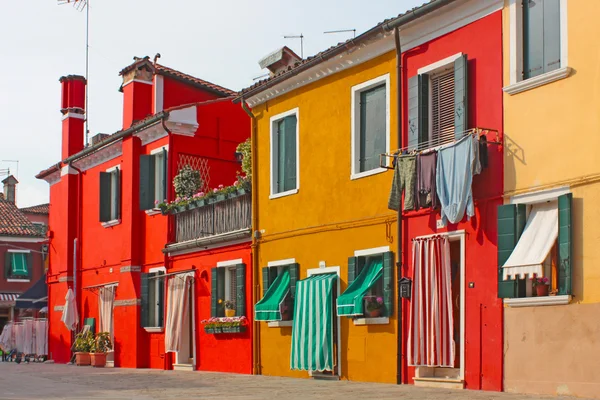 Coloridos edificios de Burano — Foto de Stock