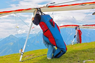 Hang gliding in Croatia clipart