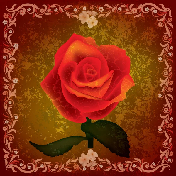 Абстрактная гранжевая иллюстрация с розой — стоковый вектор