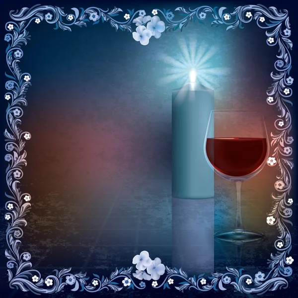 Illustrazione astratta grunge con bicchiere di vino — Foto Stock