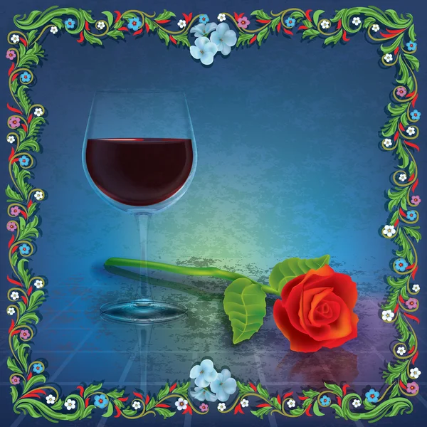 Абстрактная гранж-иллюстрация с бокалом вина — стоковое фото