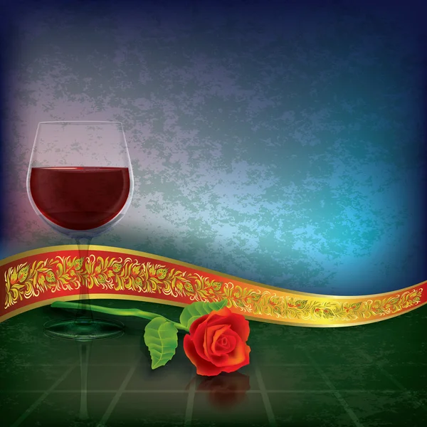 Ilustração grunge abstrato com copo de vinho — Fotografia de Stock