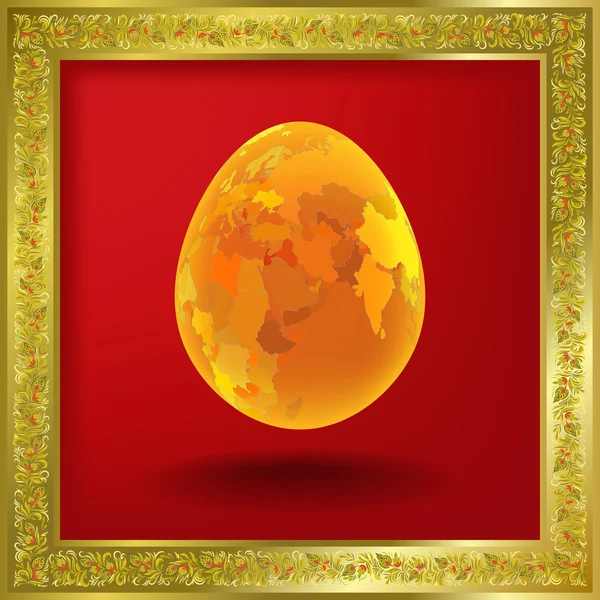 Abstract illustration with easter egg on red — Stock Photo, Image