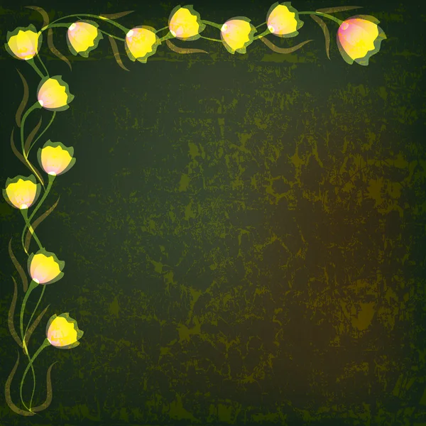 Abstraktní ilustrace s žlutými květy — Stock fotografie