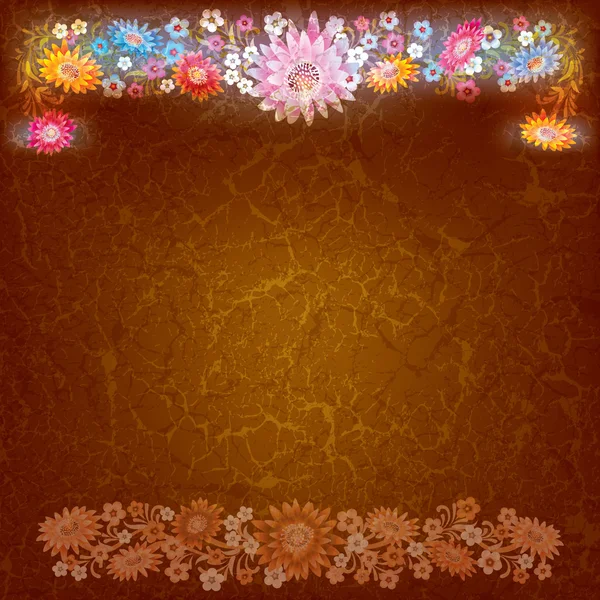 Abstrakte Grunge-Hintergrund mit Farbe Blumen — Stockvektor