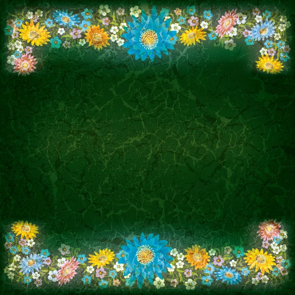 Abstrakte Grunge-Hintergrund mit Farbe Blumen — Stockvektor