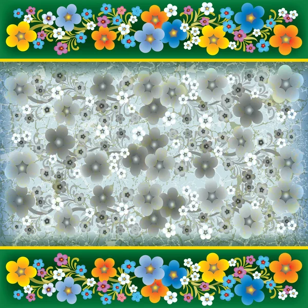 Abstract fundal grunge cu flori — Vector de stoc