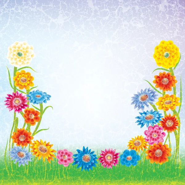 Illustrazione astratta grunge con fiori — Vettoriale Stock