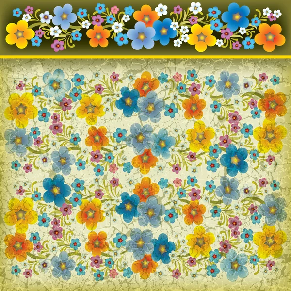 抽象的な花のグランジの背景 — ストックベクタ