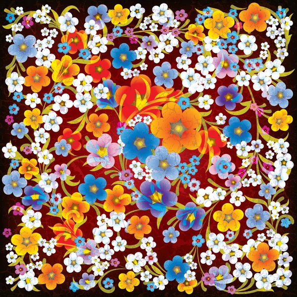 Абстрактний гранжевий фон з весняними квітами — стоковий вектор