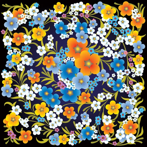 Fond printanier abstrait avec des fleurs — Image vectorielle